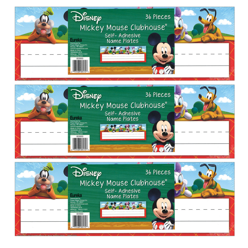 (3 Pk) Mickey Mouse Clubhouse Name Plates