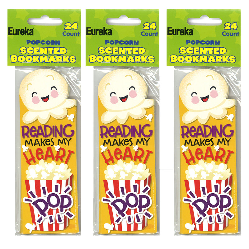 (3 Pk) Popcorn Bookmarks Scented