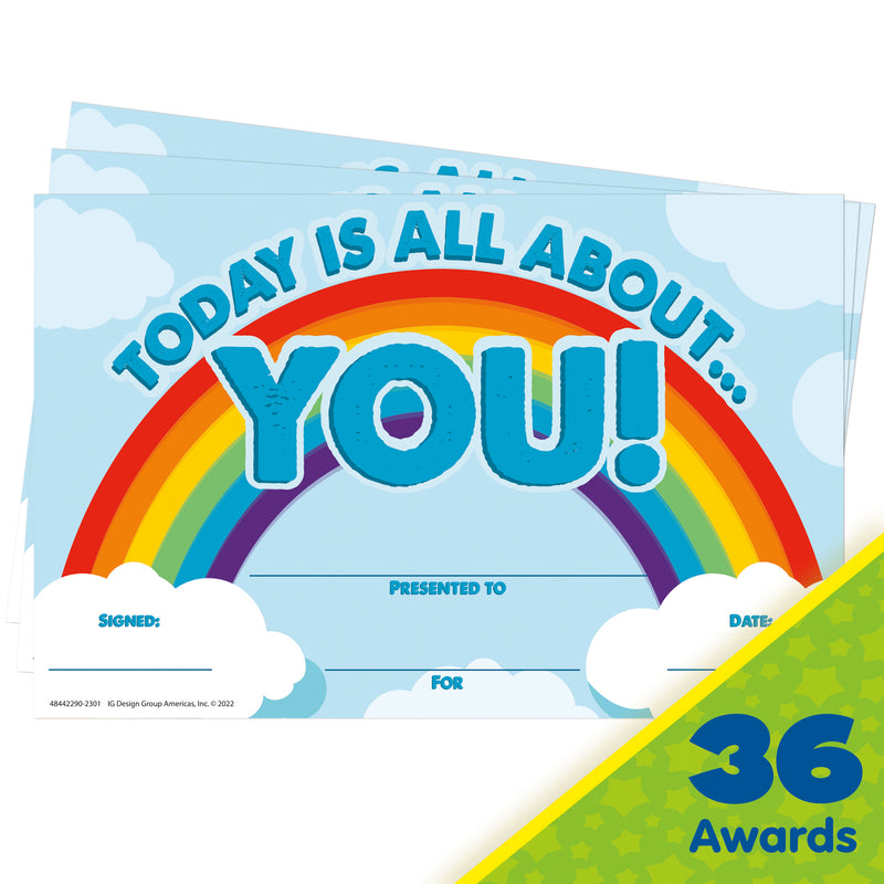 Today Is All About You Recognition Award, Pack of 36
