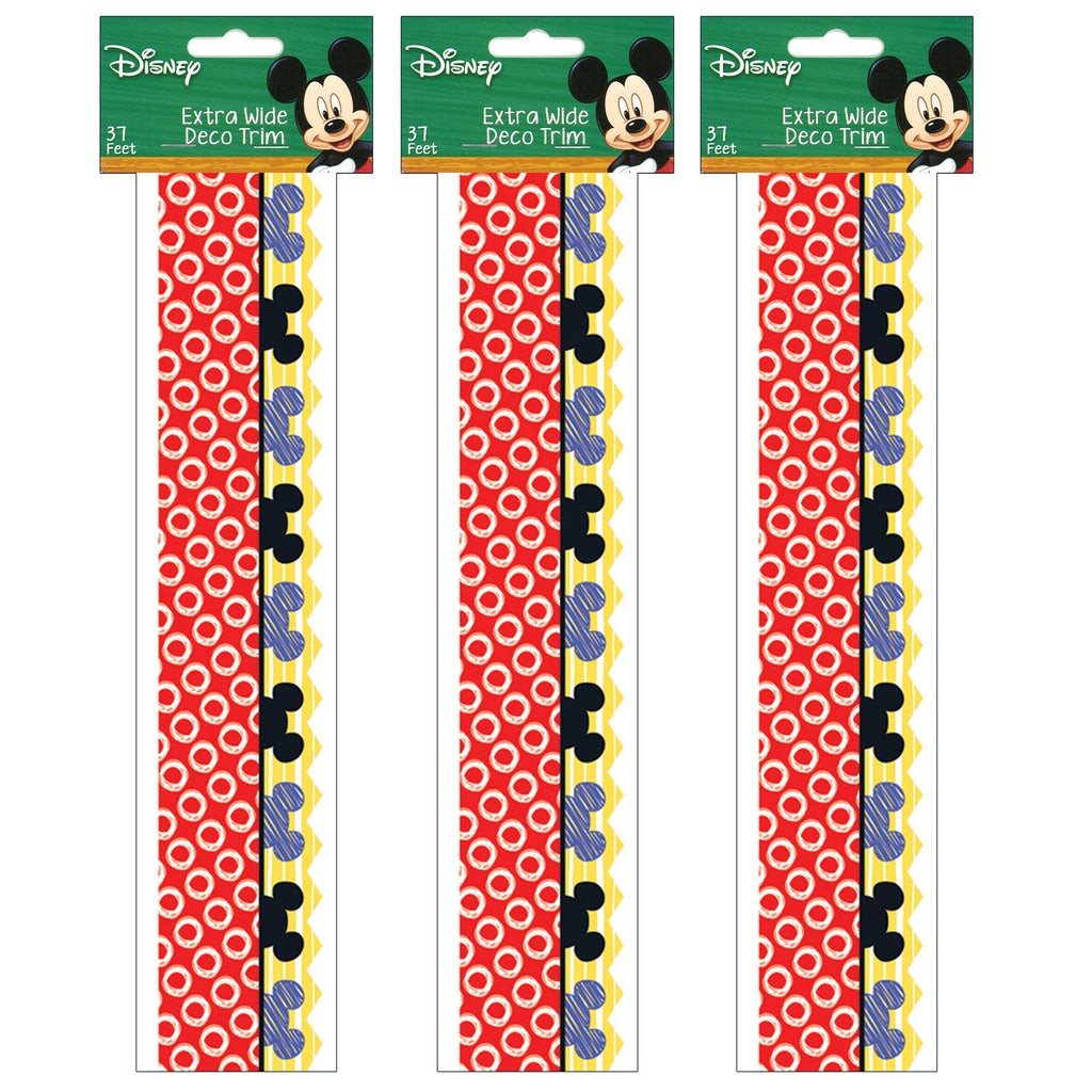 (3 Pk) Mickey Color Pop Peeking Head Extra Wide Die-cut Deco Trim