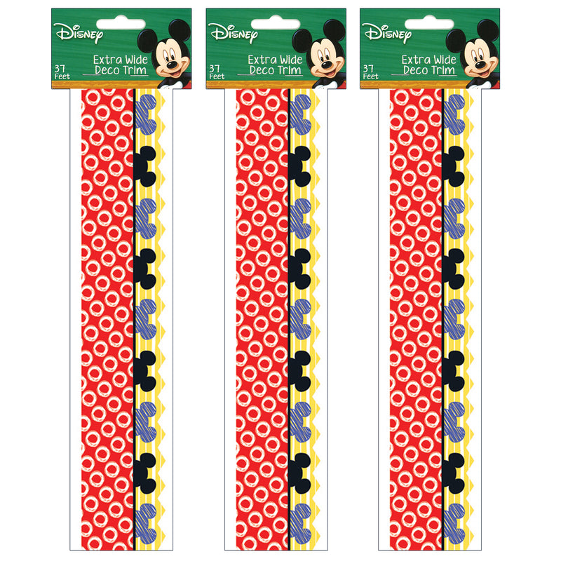 (3 Pk) Mickey Color Pop Peeking Head Extra Wide Die-cut Deco Trim