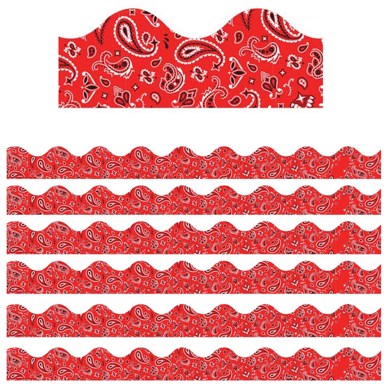 (6 Pk) Red Bandana Extra Wide Deco Trim