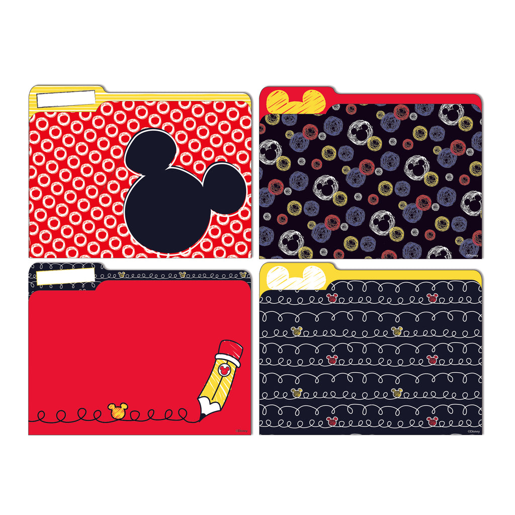 (6 Pk) Mickey Clr Pop File Folders