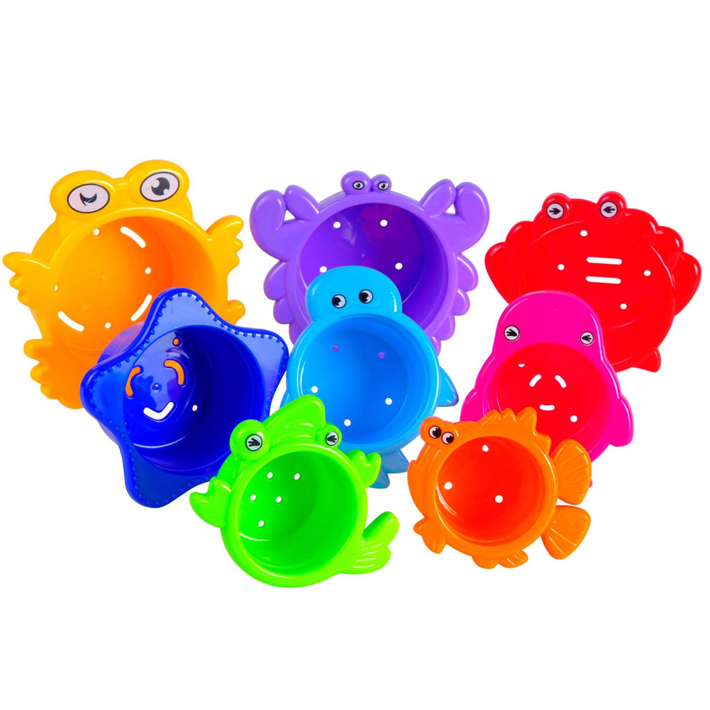 Colored Stacking Cups W/sea Animals