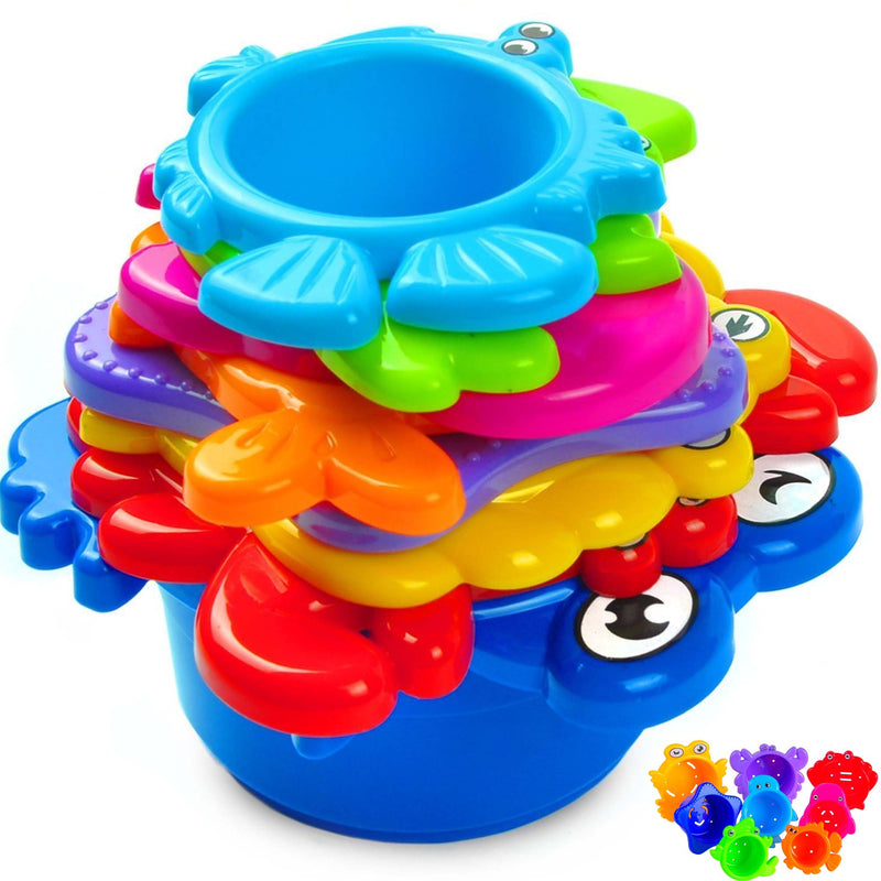 Colored Stacking Cups W/sea Animals