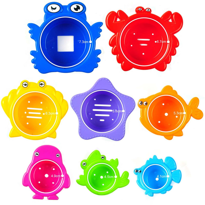 Colored Stacking Cups W/sea Animals