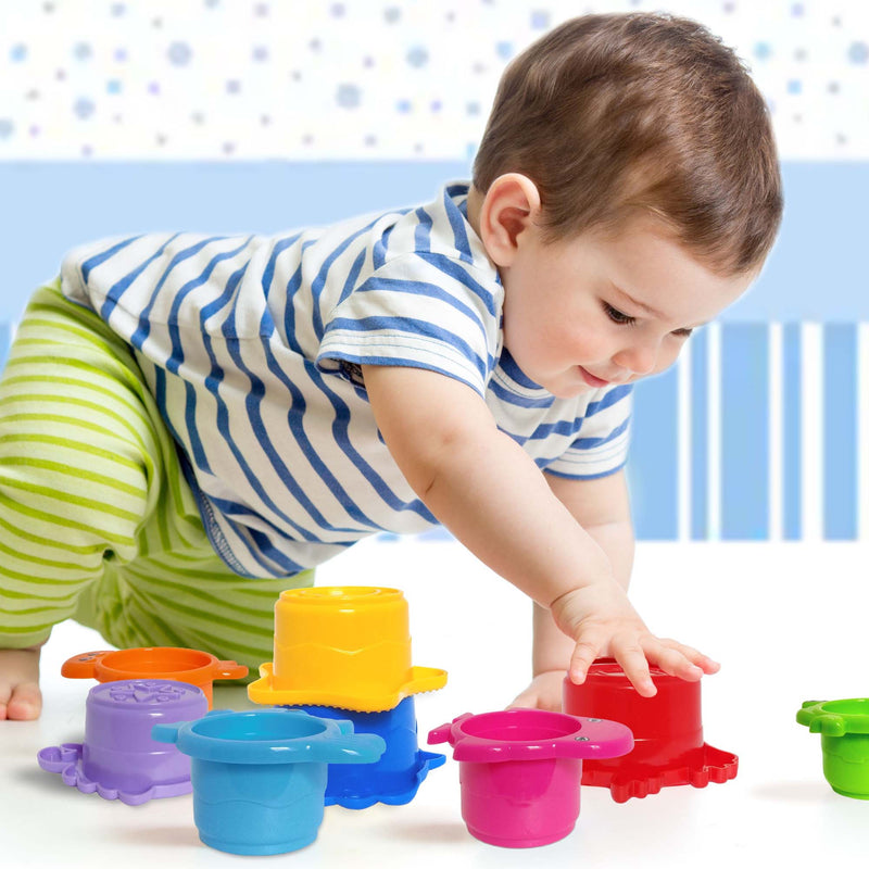 Colored Stacking Cups W/sea Animals