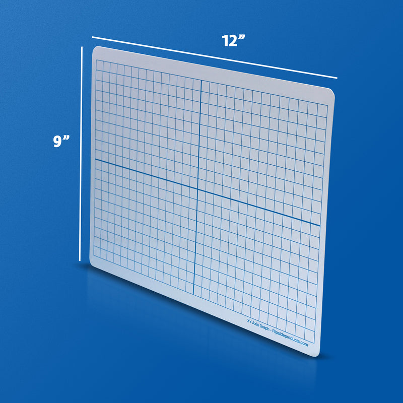 Dry Erase Learning Mat, Two-Sided XY Axis-Plain, 9" x 12", Pack of 12