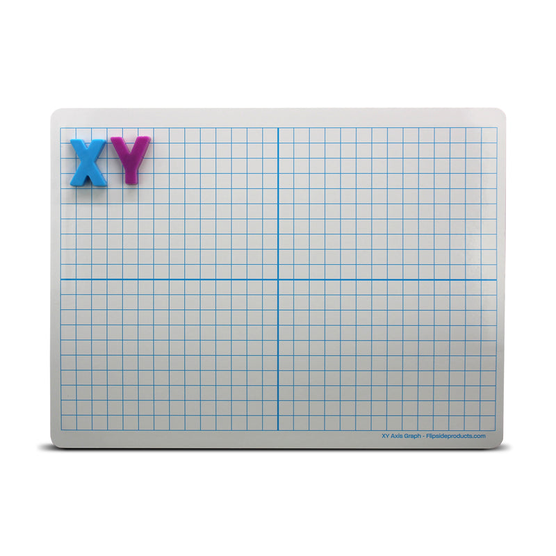 Magnetic Dry Erase Learning Mat, Two-Sided XY Axis-Plain, 9" x 12", Pack of 12