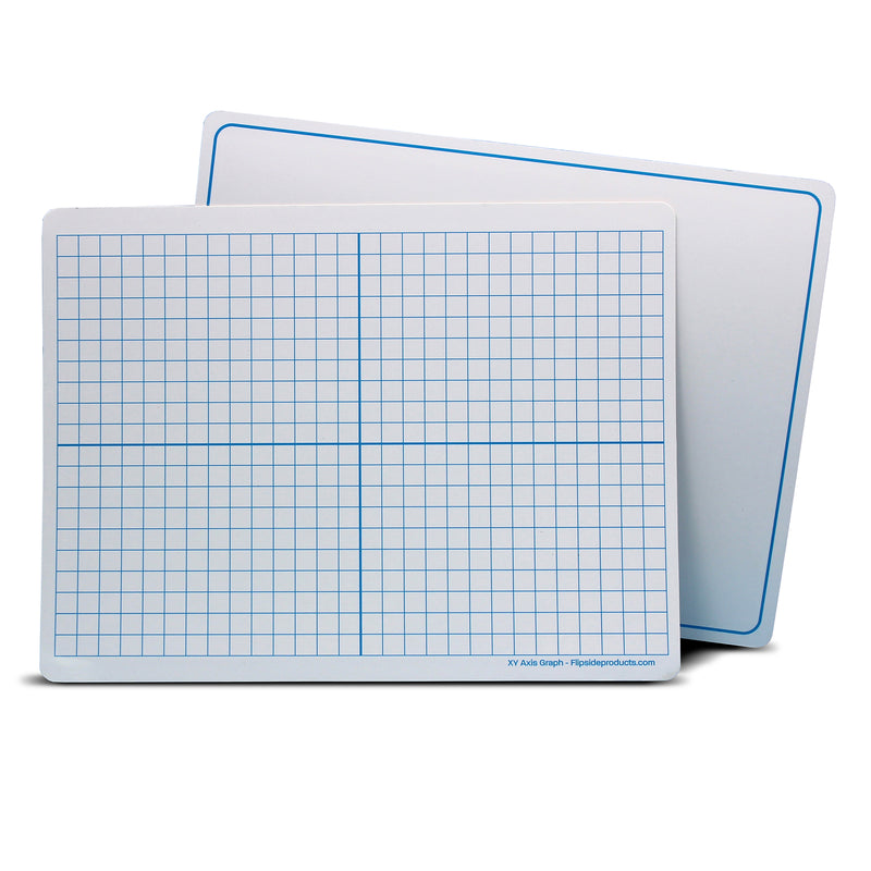 Magnetic Dry Erase Learning Mat, Two-Sided XY Axis-Plain, 9" x 12", Pack of 12