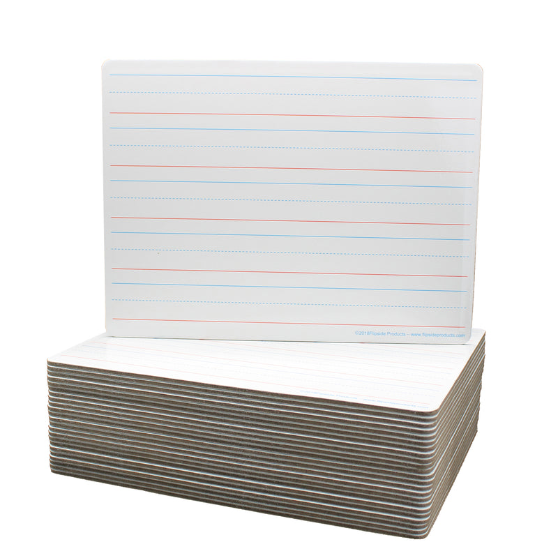 Two-Sided Magnetic Dry Erase Board, 9" x 12", Ruled, Pack of 24