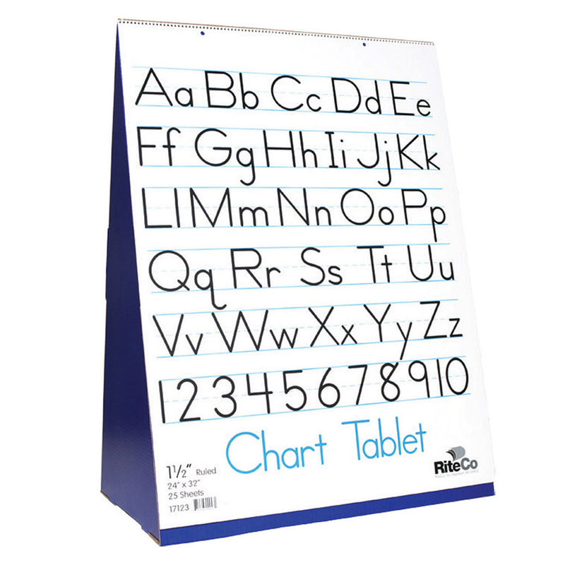 Spiral Bound Flip Chart Stand With 1.5in Ruled Chart Tablet
