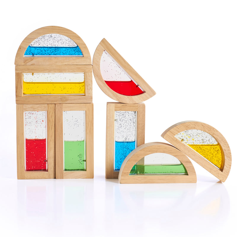 Rainbow Blocks Shimmering Water