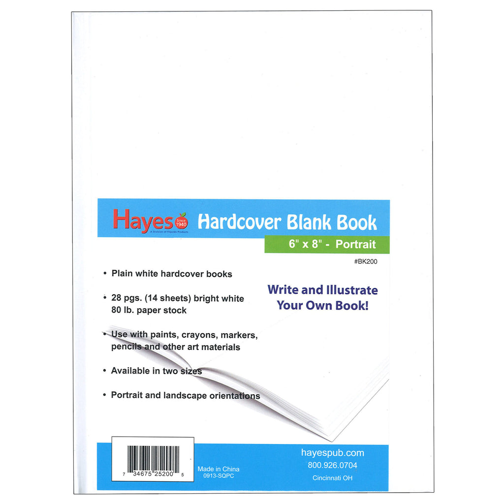 Plain White Blank Book 6w X 8h Hardcover 28 Pages 14 Sheets