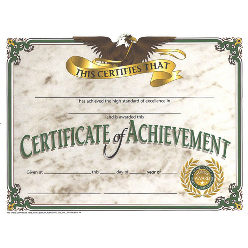 Certificates Of Achievement 30-pk 8.5 X 11