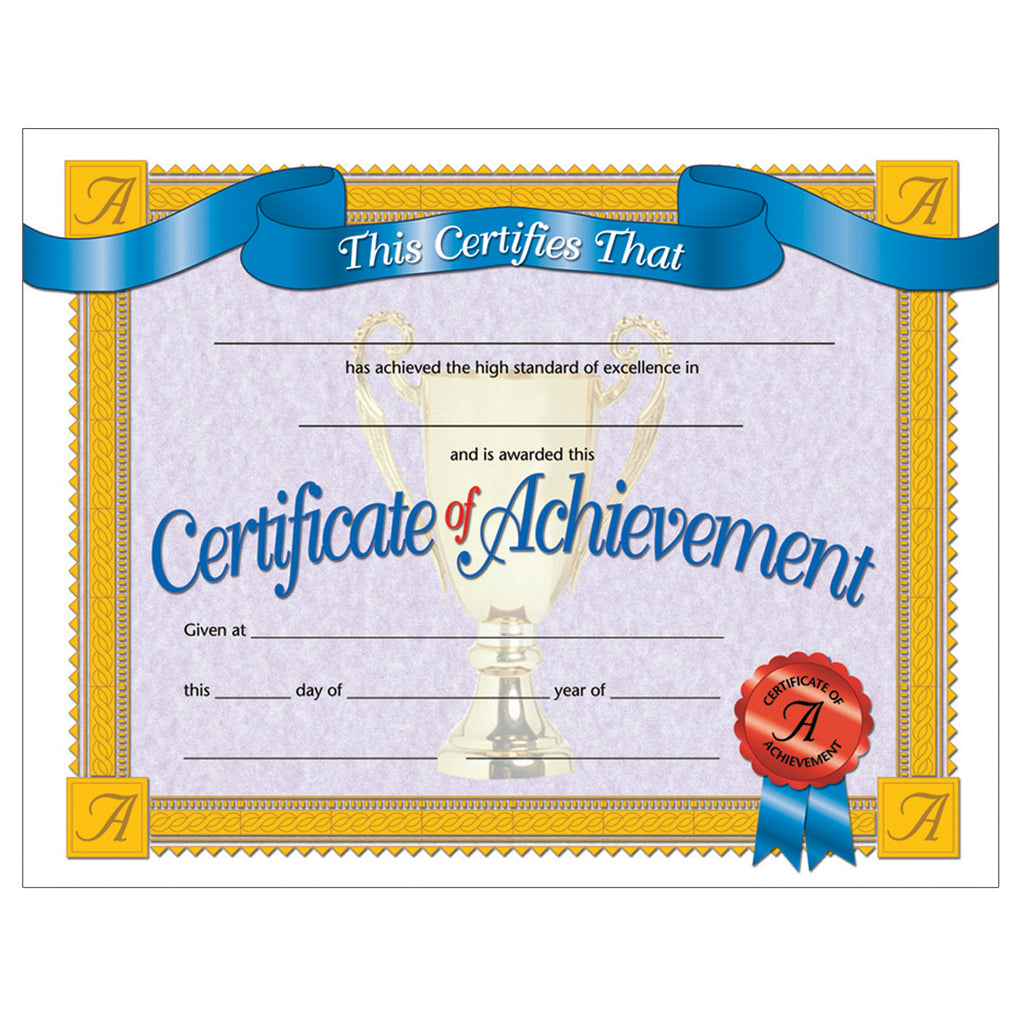 (3 Pk) Certificates Of Achievement Inkjet Laser 8.5x11 30 Per Pk