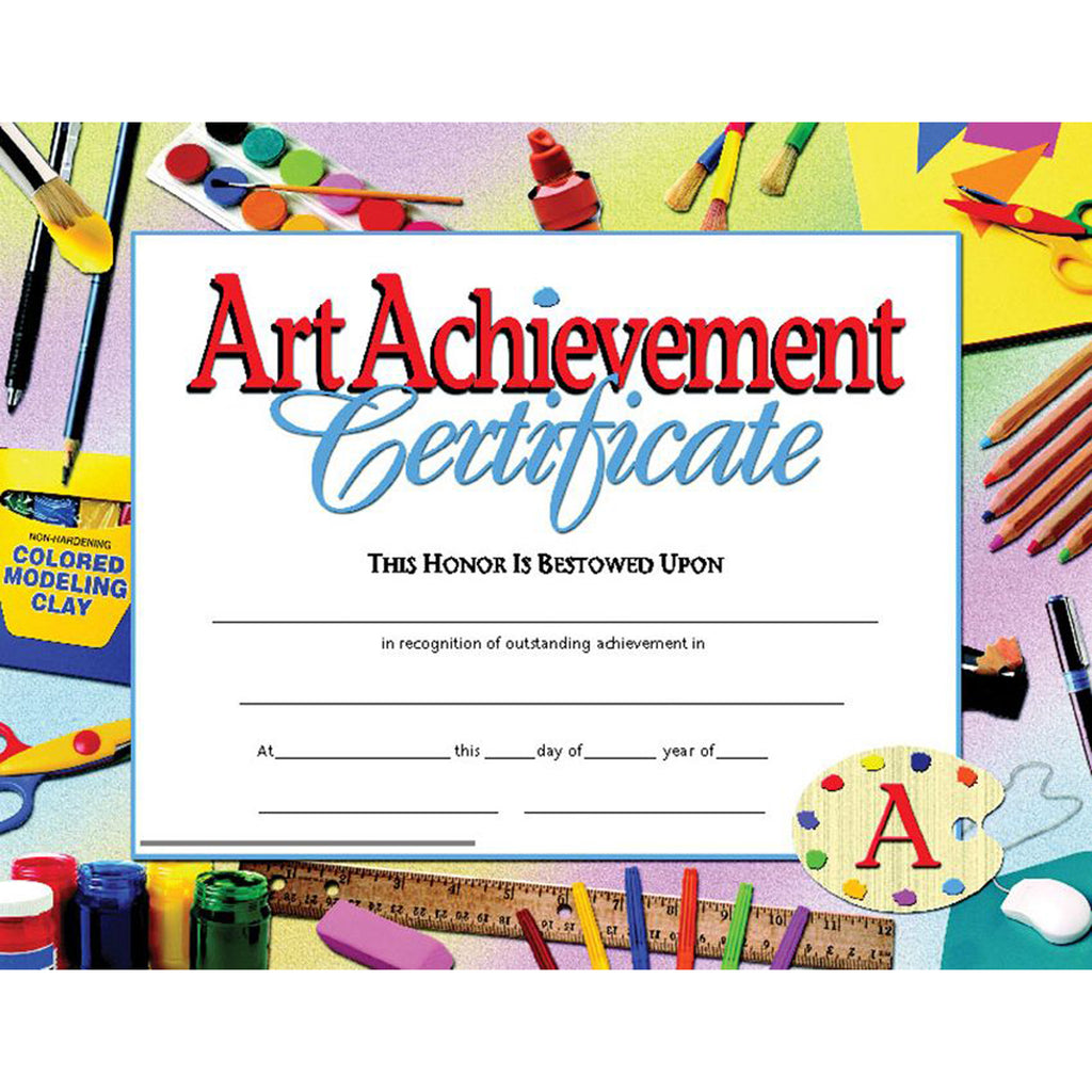 (3 Pk) Certificates Art Achievement Inkjet Laser 8.5x11 30 Per Pk