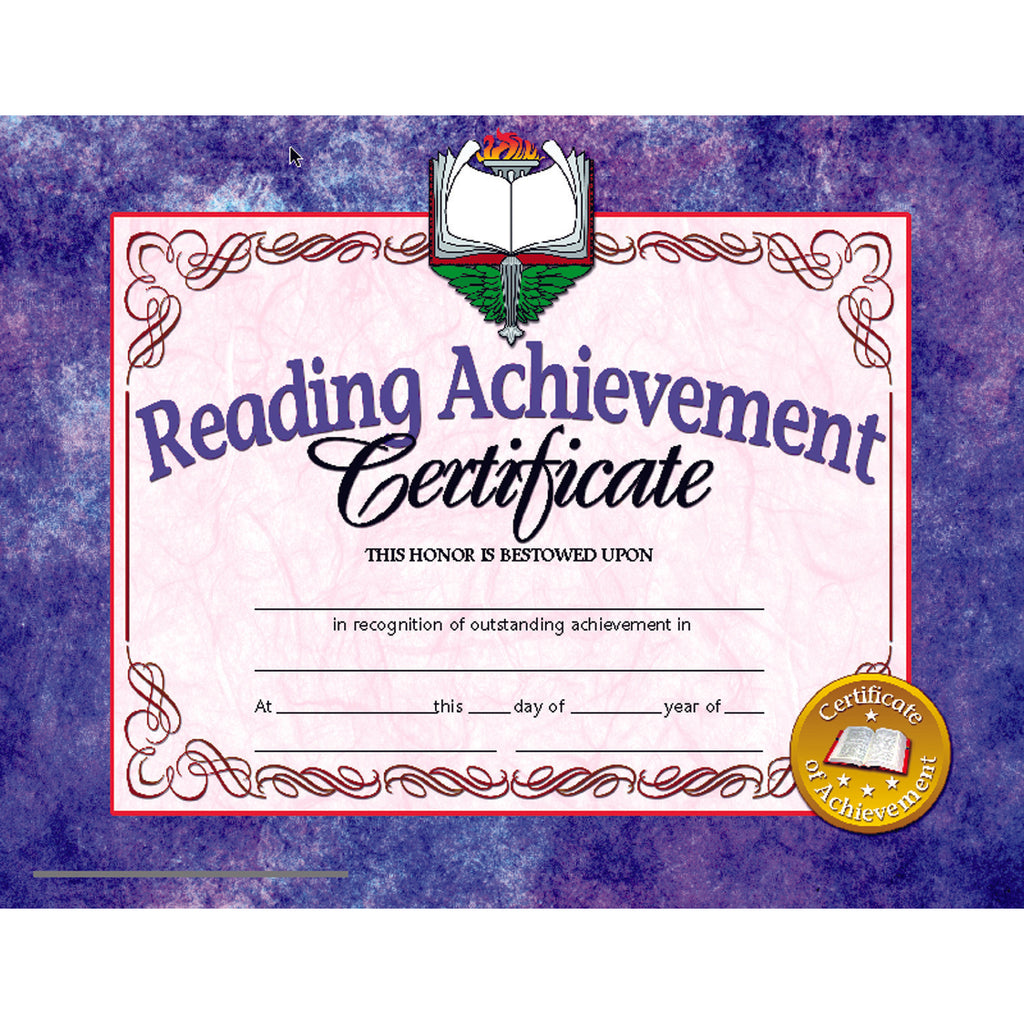 (3 Pk) Reading Achievement Cert Inkjet Laser 8.5x11 30 Per Pk