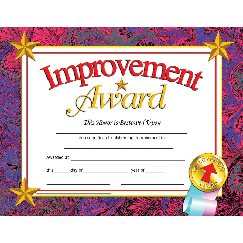 (3 Pk) Certificates Improve Award Inkjet Laser 8.5x11 30 Per Pk