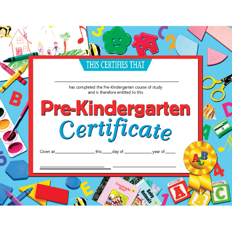 (3 Pk) Certificates Pre-k Inkjet Laser 8.5x11 30 Per Pk