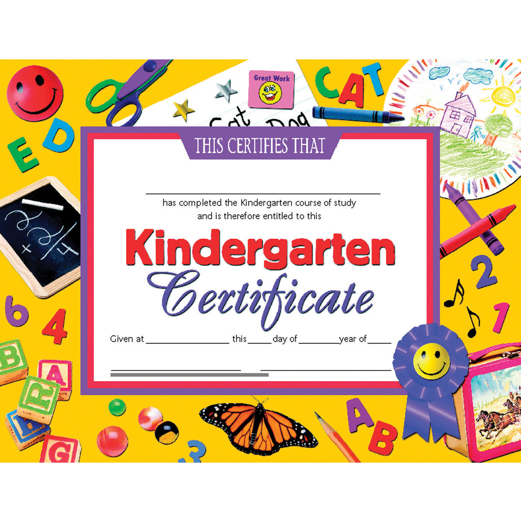 (3 Pk) Certificates Kindergarten Inkjet Laser 8.5x11 30 Per Pk