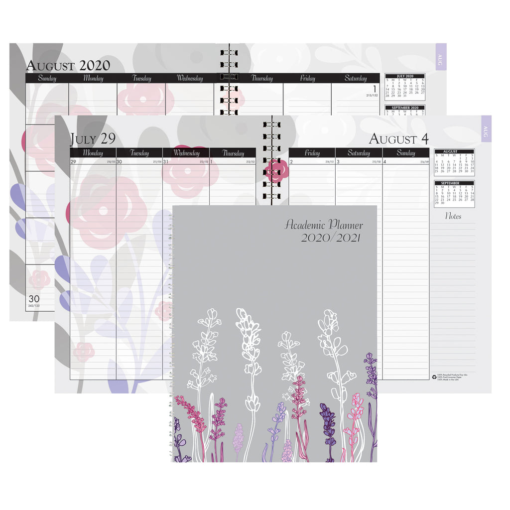 Month-week Planner Wild Flowers Academic Jul-aug