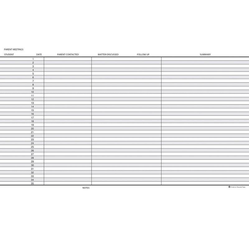 Class Record Book 9-10 Week Grading Period Blue Simulated Leather
