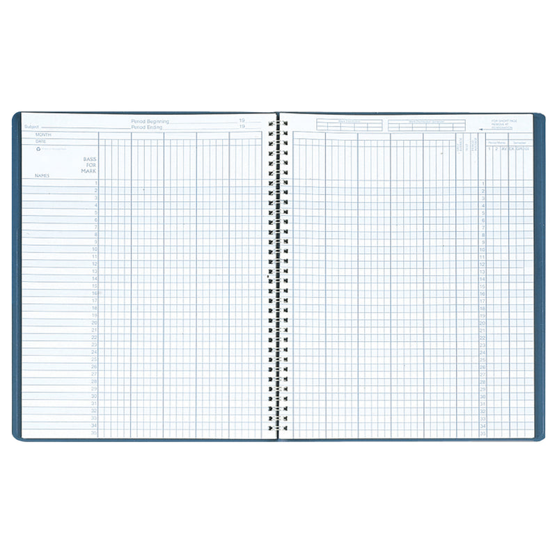 Class Record Book 9-10 Week Grading Period Blue Simulated Leather