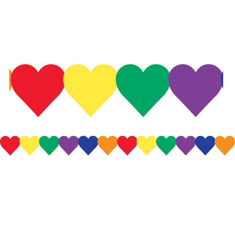 (6 Pk) Multi Color Hearts Border