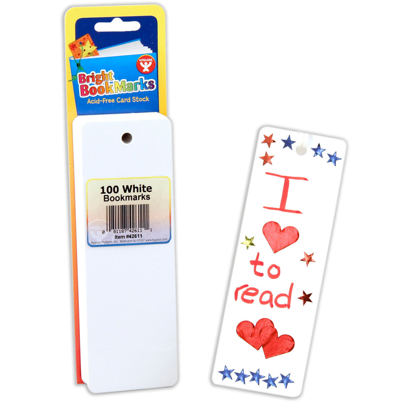 (3 Pk) Blank Bookmarks Ultra White 2x6 100 Per Pk