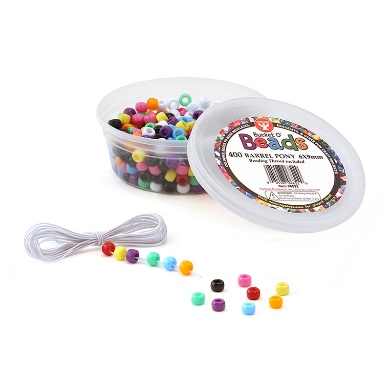 (6 Ea) Barrel Pony Beads 400 Per Pk
