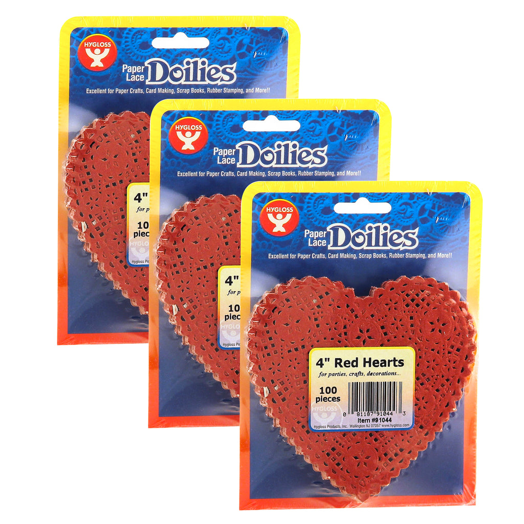 (3 Pk) Doilies 4 Red Heart 100 Per Pk