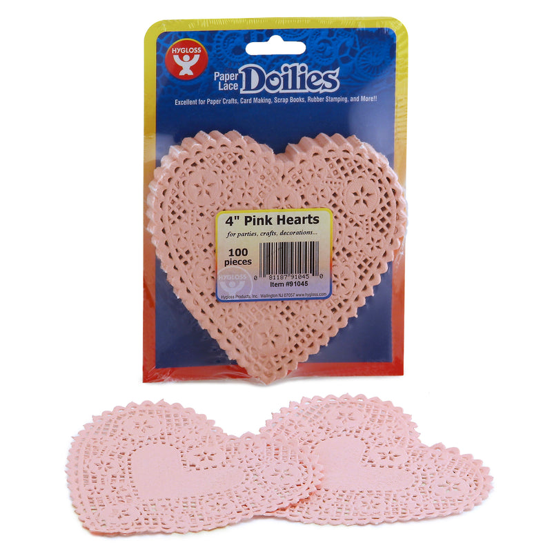 (3 Pk) Doilies 4 Pink Hearts