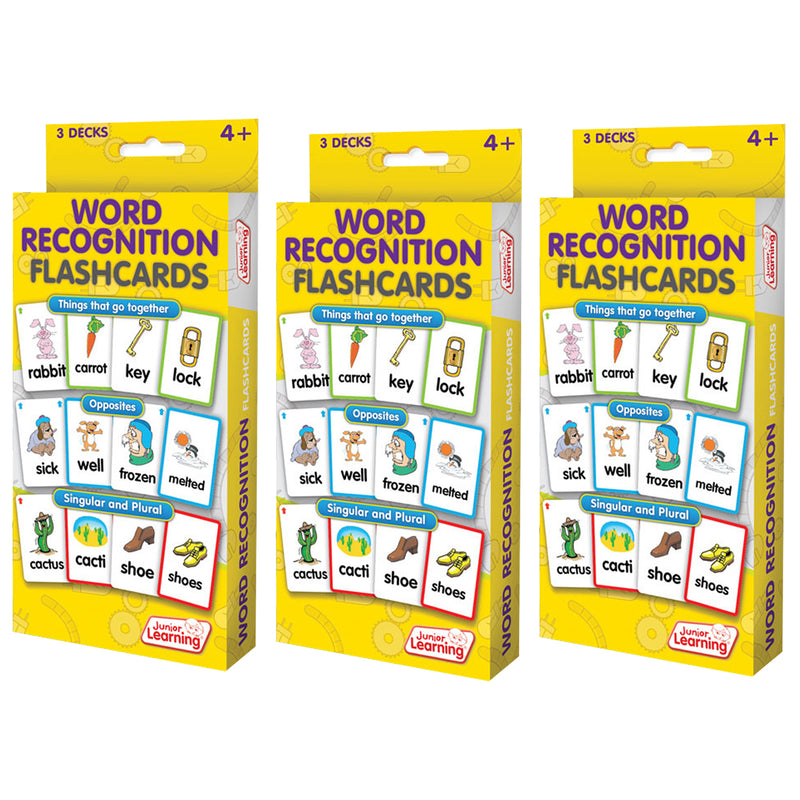 Word Recognition Flashcards, 3 Sets Per Pack, 3 Packs