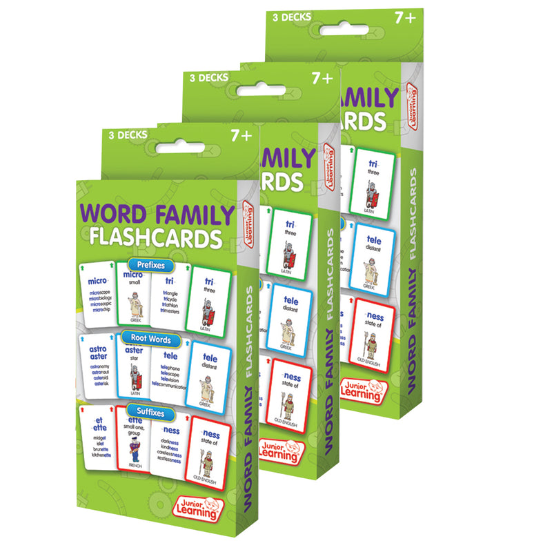 (3 Pk) Word Families Flash Cards