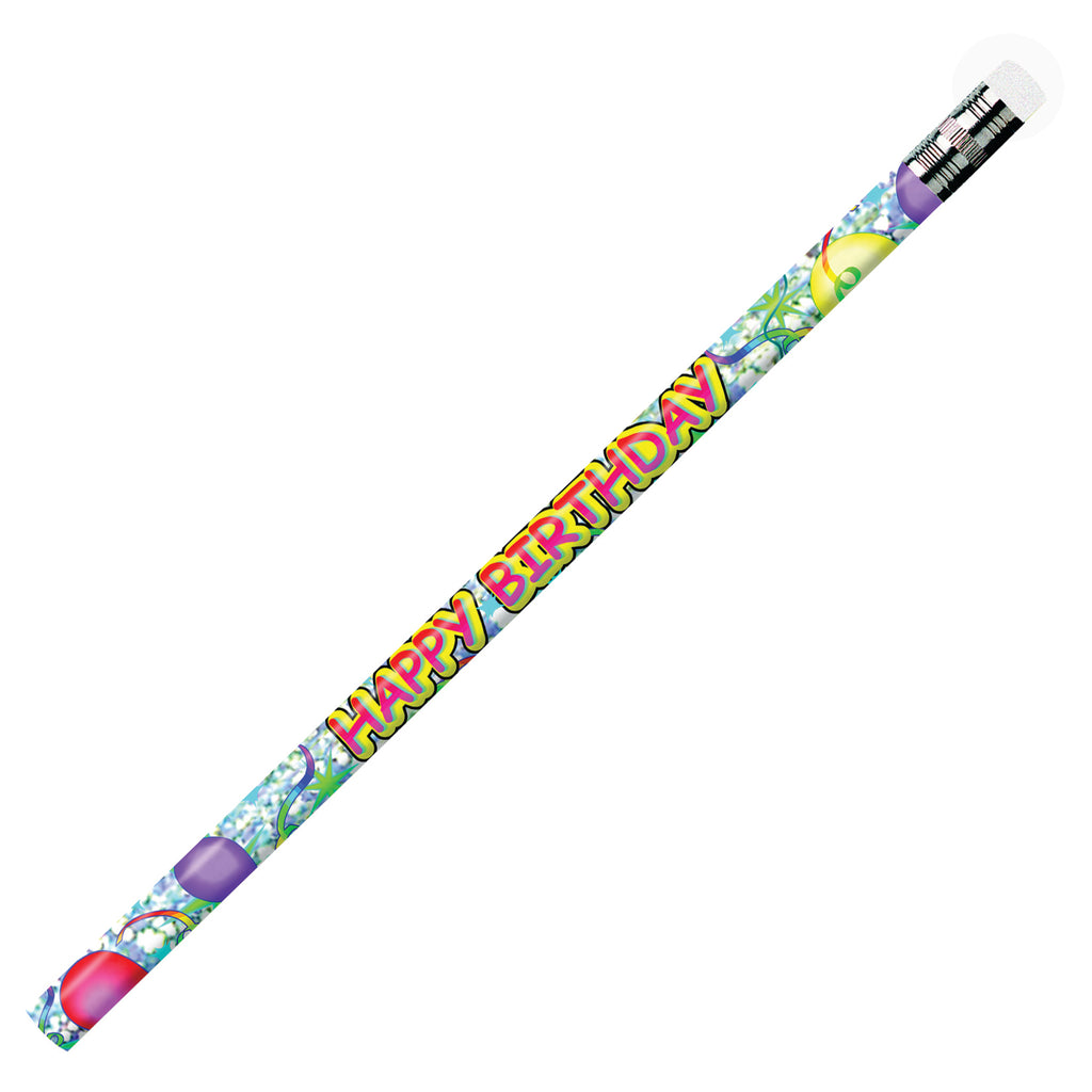 (12 Dz) Pencils Happy Birthday Glit Z12 Per Pk