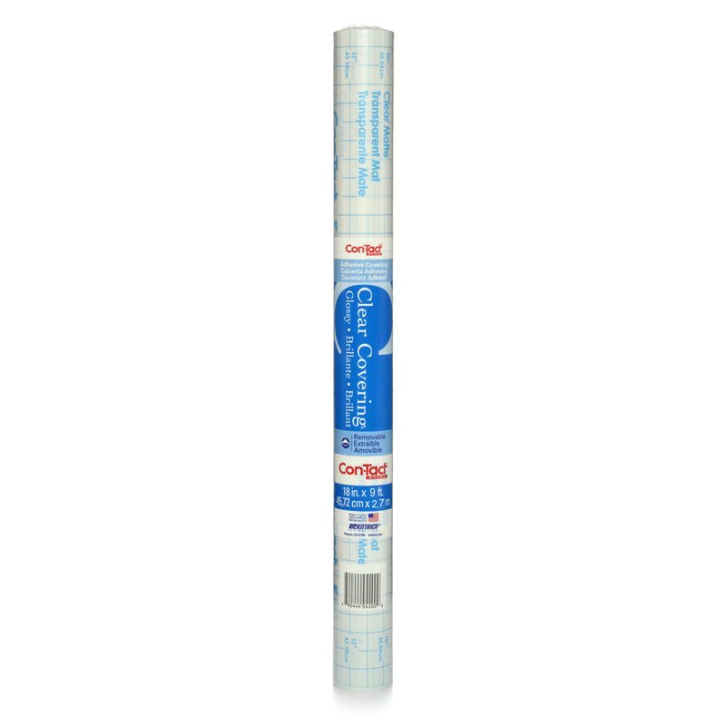 (6 Rl) Contact Adhesive Roll Clear Glossy 18in X9ft