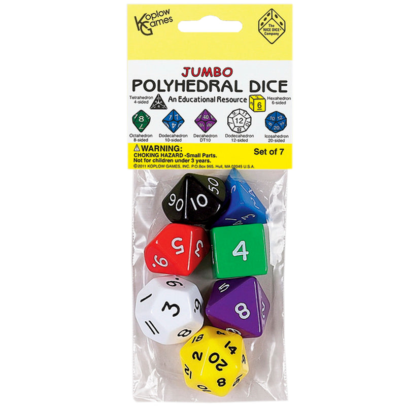 Jumbo Polyhedral Dice Set Of 7