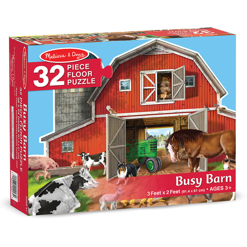 Busy Barn Shaped Floor Puzzle 32 Pc