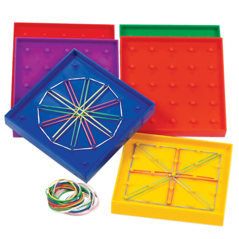 Geoboard Double-sided Rainbow 6-pk 5 X 5 Plastic 5 6 Colors