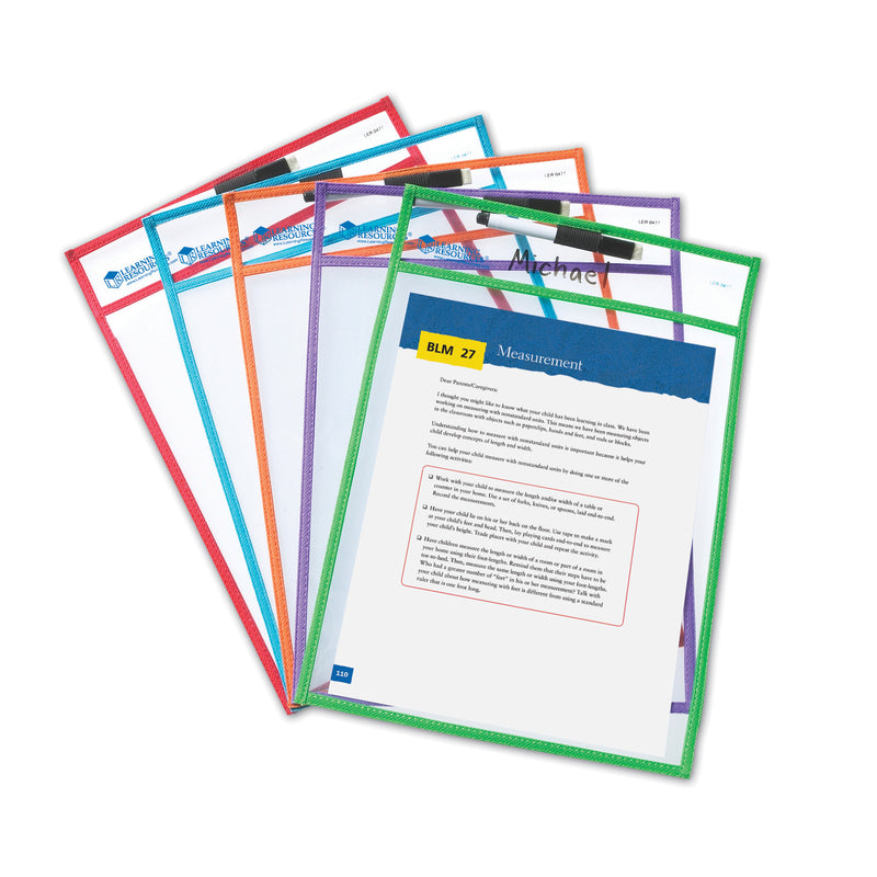 Write & Wipe Pockets W-markers 5-pk