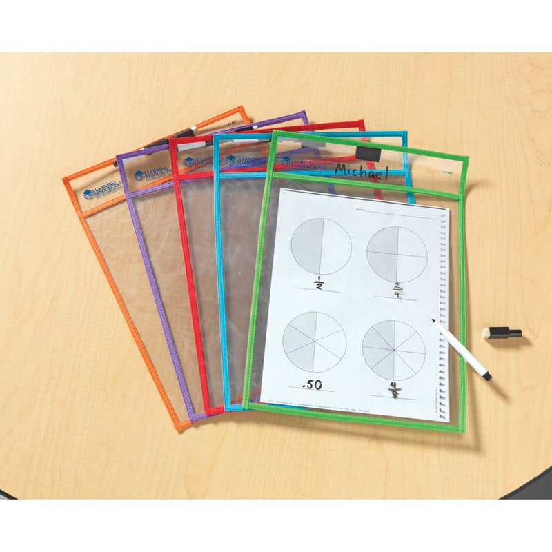 Write & Wipe Pockets W-markers 5-pk