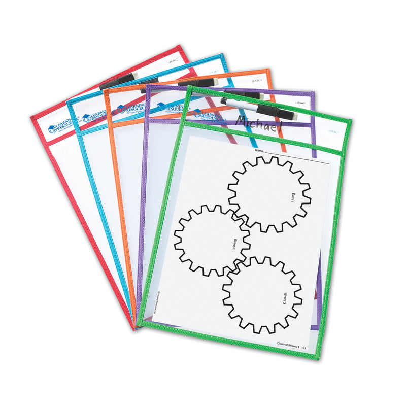 Write & Wipe Pockets W-markers 5-pk