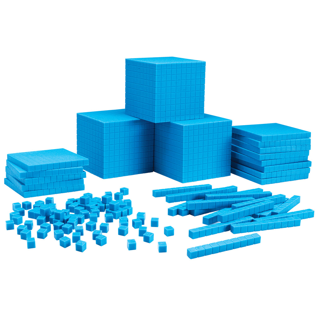 Plastc Base Ten Class Set 600 Units 200 Rods 20 Flats 3 Cubes