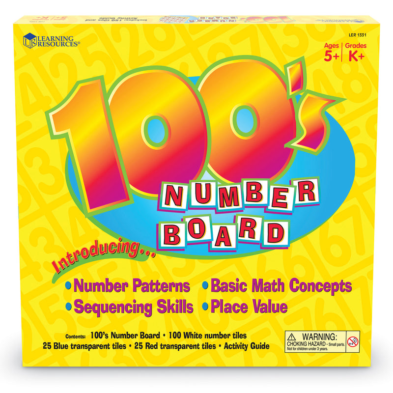 Hundreds Number Board 12 X 12 Plastic Double-sided