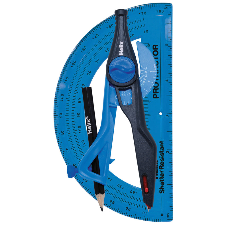 Plastic Compass & Protractor Set