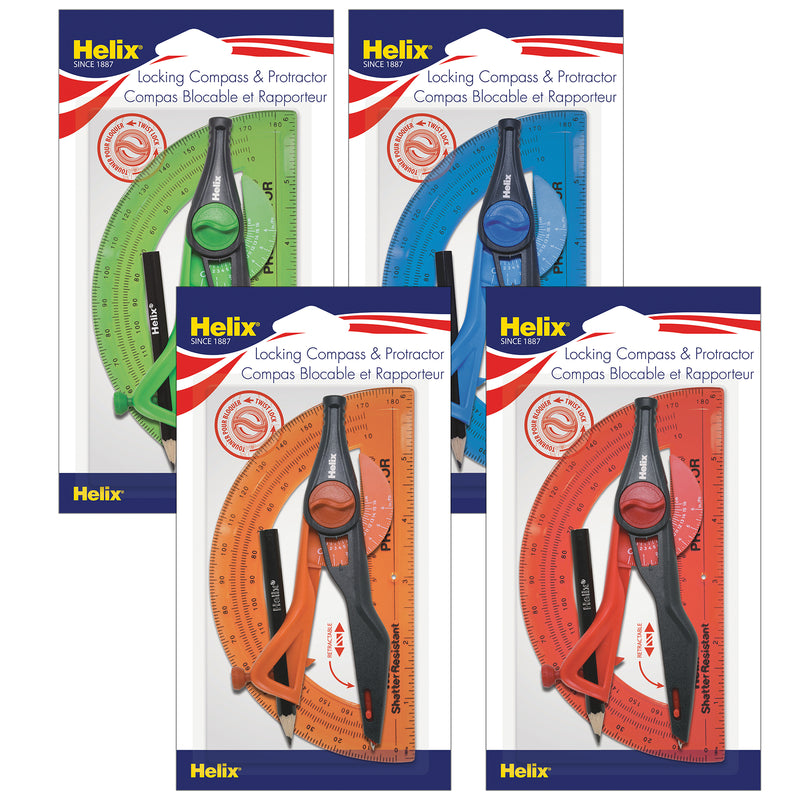 Plastic Compass & Protractor Set