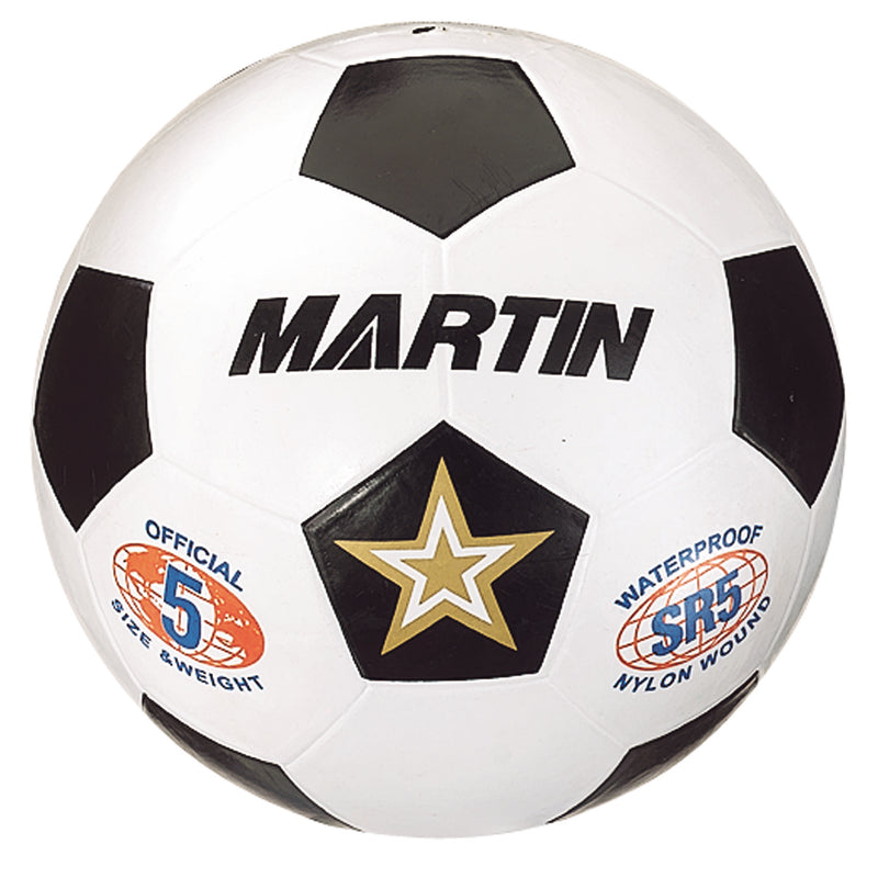 Soccer Ball White Size 5 Rubber Nylon Wound