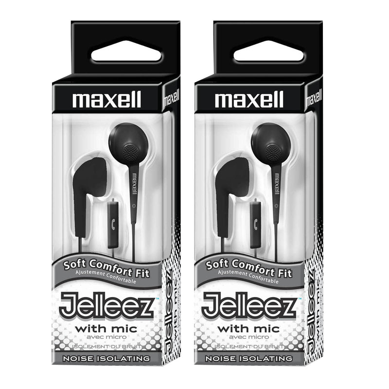 (2 Ea) Jelleez Soft Earbuds W- Mic Black