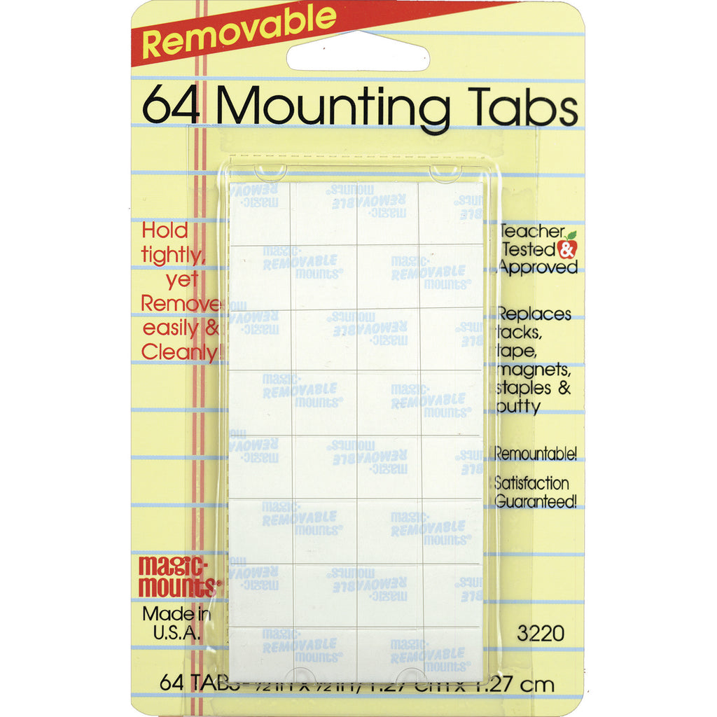 (12 Pk) Magic Mounts Mounting Tabs .5x.5in 64 Per Pk